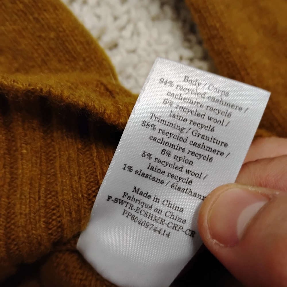 Everlane Sweater Womens XL Brown Cashmere Wool Lightweight Hiking Travel Soft - Picture 6 of 13